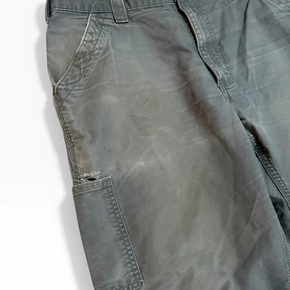 Faded Distressed Vintage Carhartt B151 FAT Fatigue Grey Carpenter Pants 36x30 - Picture 6 of 10